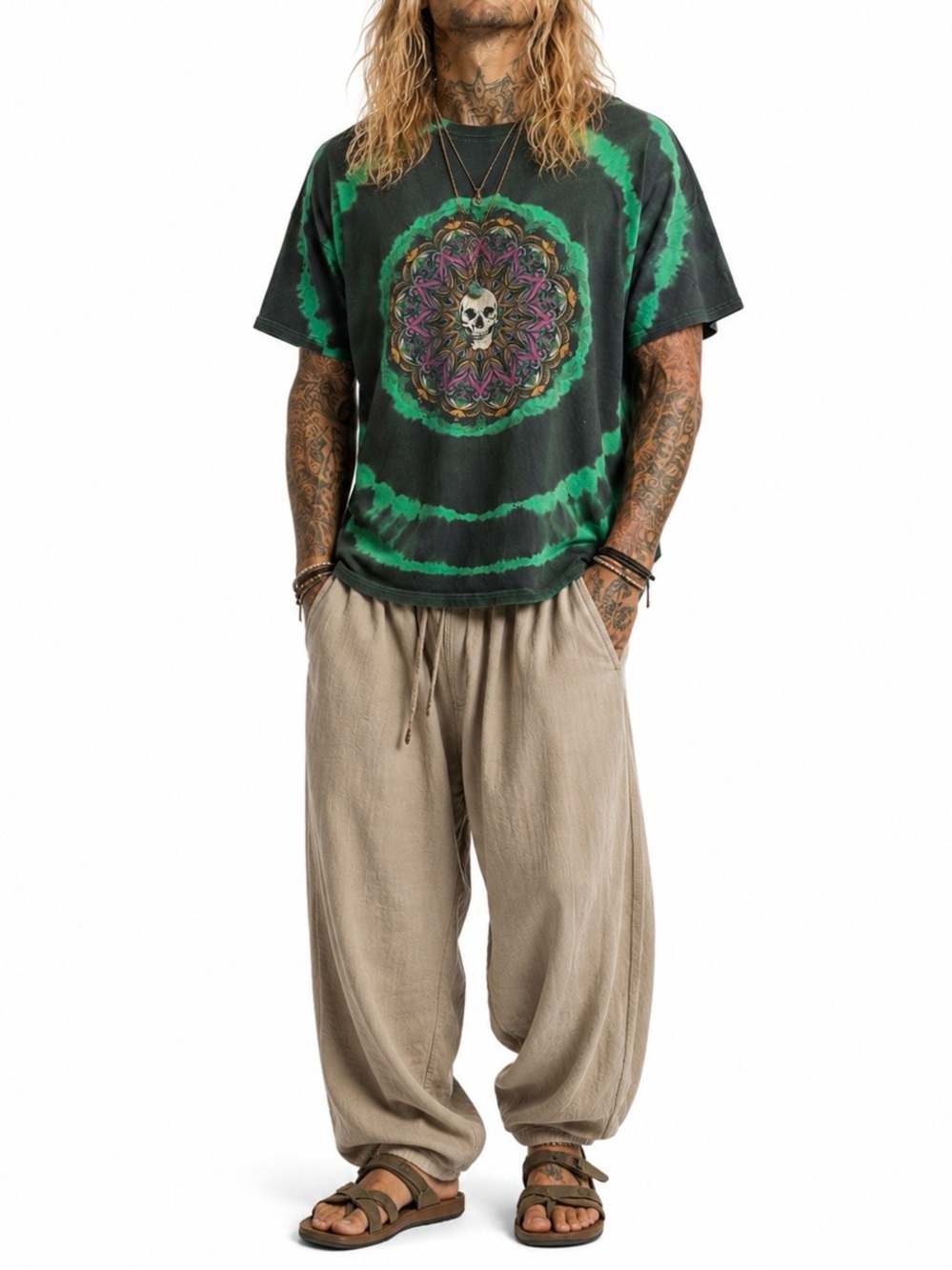 Urban Outfitters T-Shirt Men’s Small Medium Oversized Fit Skull Trippy Tie Dye